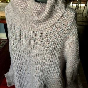 Shimmery pink cowl neck sweater